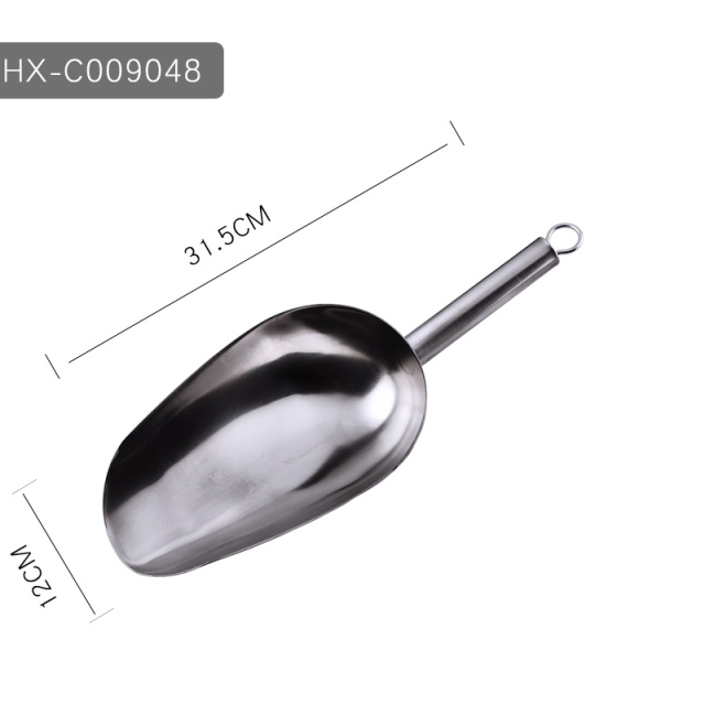 Ice Scoop Stainless Steel Silver with Hanging Design