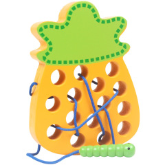 Wooden Lacing Fruit Threading Toys Early Learning Educational Gift