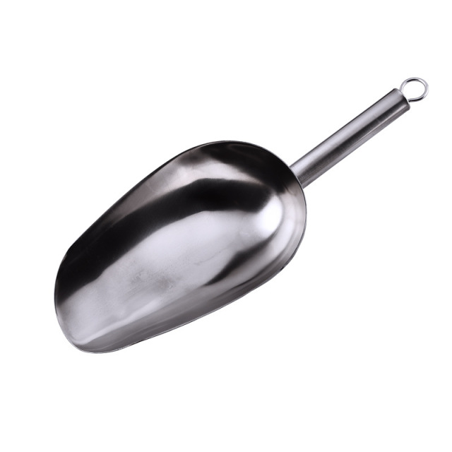 Ice Scoop Stainless Steel Silver with Hanging Design