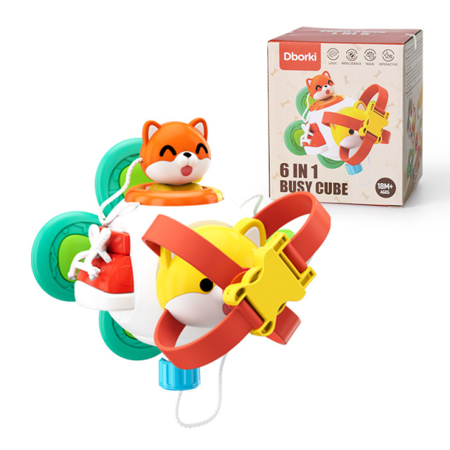 Montessori Busy Board Cube Sensory Toys for Toddlers Educational Learning