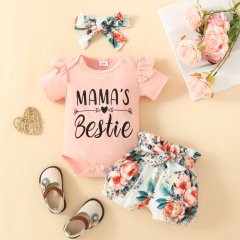 Newborn Infant Baby Girl Ruffle Romper Floral Cotton Pant Sets