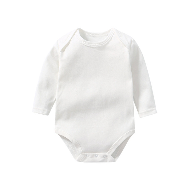 6 Sizes Unisex Baby Long Sleeve Bodysuits Solid Color