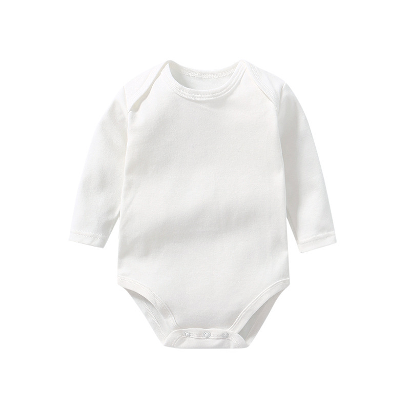 6 Sizes Unisex Baby Long Sleeve Bodysuits Solid Color