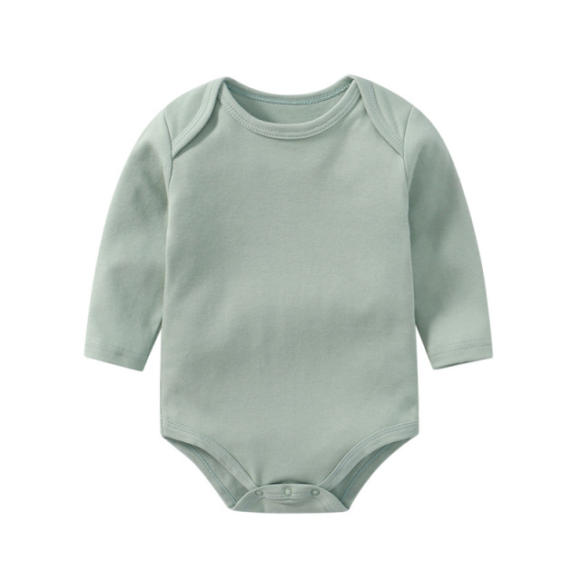 6 Sizes Unisex Baby Long Sleeve Bodysuits Solid Color