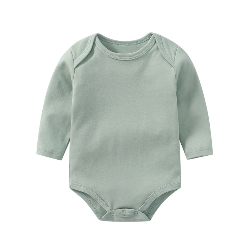 6 Sizes Unisex Baby Long Sleeve Bodysuits Solid Color