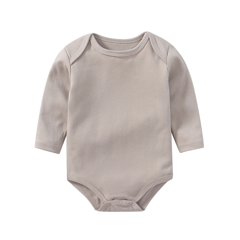 6 Sizes Unisex Baby Long Sleeve Bodysuits Solid Color