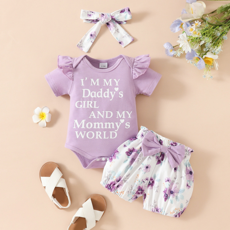 Newborn Infant Baby Girl Ruffle Romper Floral Cotton Pant Sets