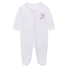 4 Sizes Baby Footie Pajama Long Sleeve Bodysuits Zipper