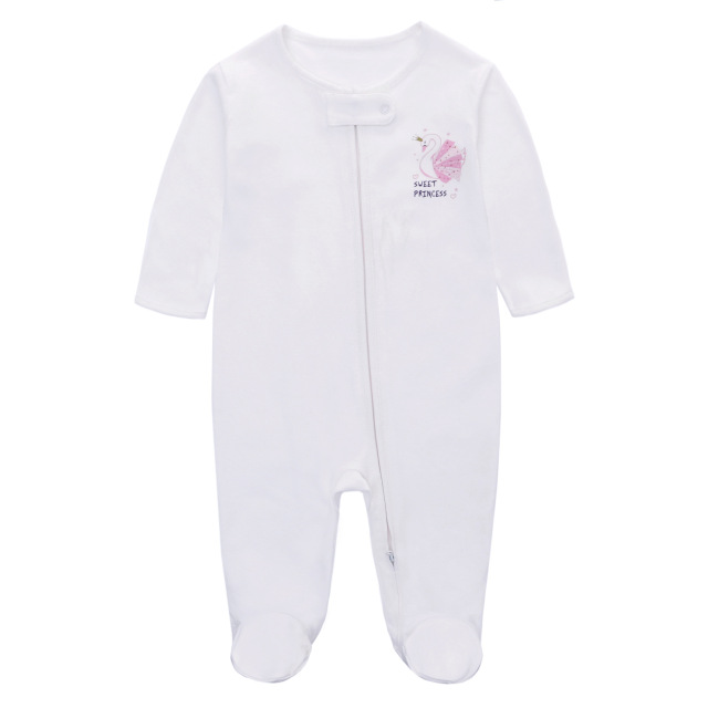 4 Sizes Baby Footie Pajama Long Sleeve Bodysuits Zipper