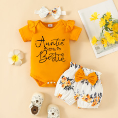 Newborn Infant Baby Girl Ruffle Romper Floral Cotton Pant Sets