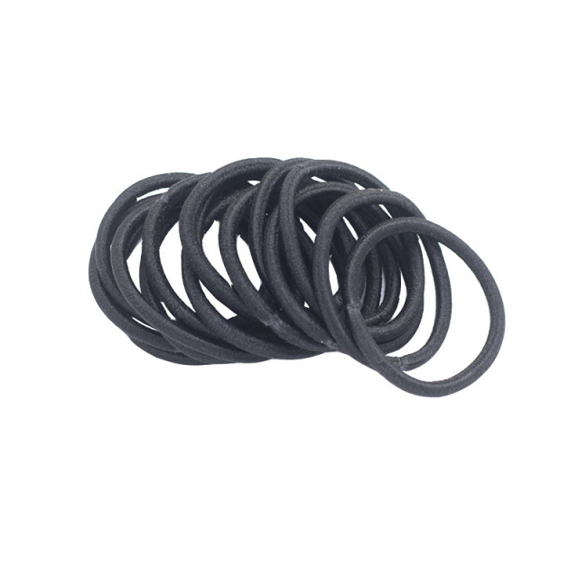 Womens Elastic Hair Tie Black 4MM Pain-Free