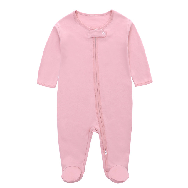 4 Sizes Baby Footie Pajama Long Sleeve Bodysuits Zipper