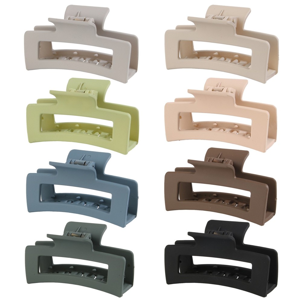 Square Claw Clips Neutral Rectangle Hair Non-slip Matte Large Clips