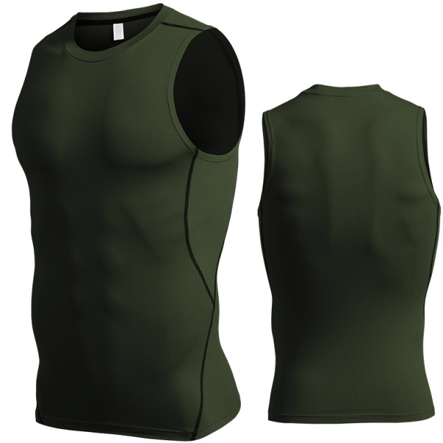 Men's Sleeveless Tank Top Vest Base Layer Athletic Compression Shirts