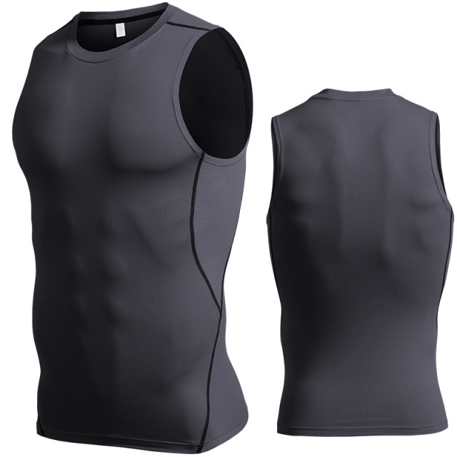 Men's Sleeveless Tank Top Vest Base Layer Athletic Compression Shirts