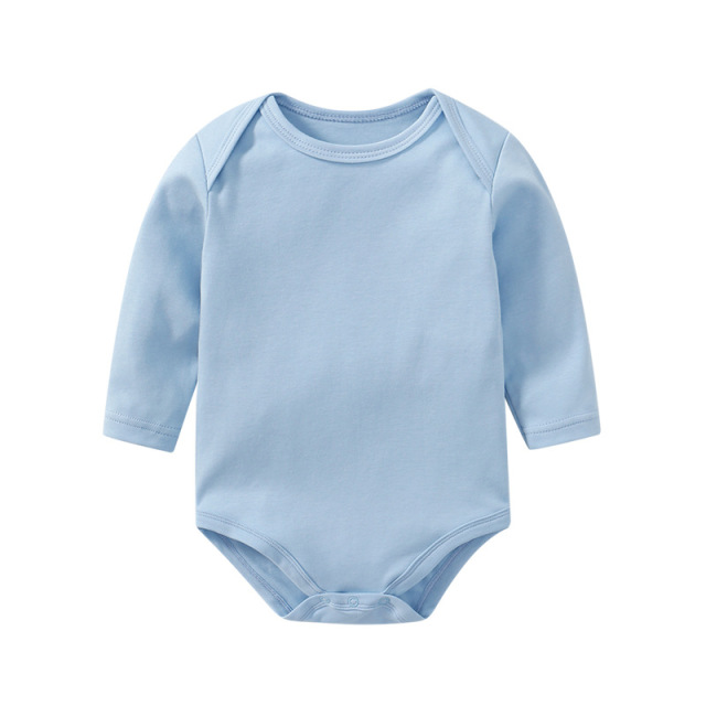 6 Sizes Unisex Baby Long Sleeve Bodysuits Solid Color