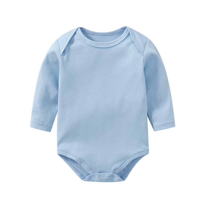 6 Sizes Unisex Baby Long Sleeve Bodysuits Solid Color