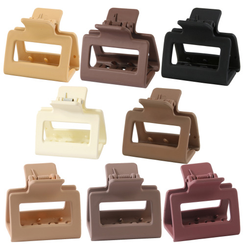 Square Claw Clips Neutral Rectangle Hair Non-slip Matte Large Clips