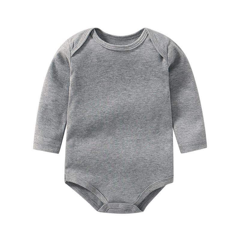 6 Sizes Unisex Baby Long Sleeve Bodysuits Solid Color