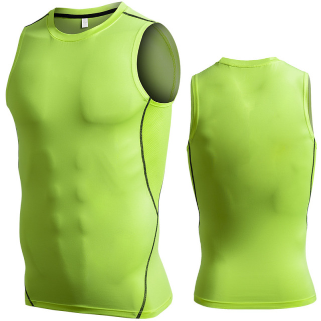 Men's Sleeveless Tank Top Vest Base Layer Athletic Compression Shirts
