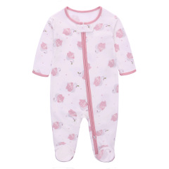 4 Sizes Baby Footie Pajama Long Sleeve Bodysuits Zipper