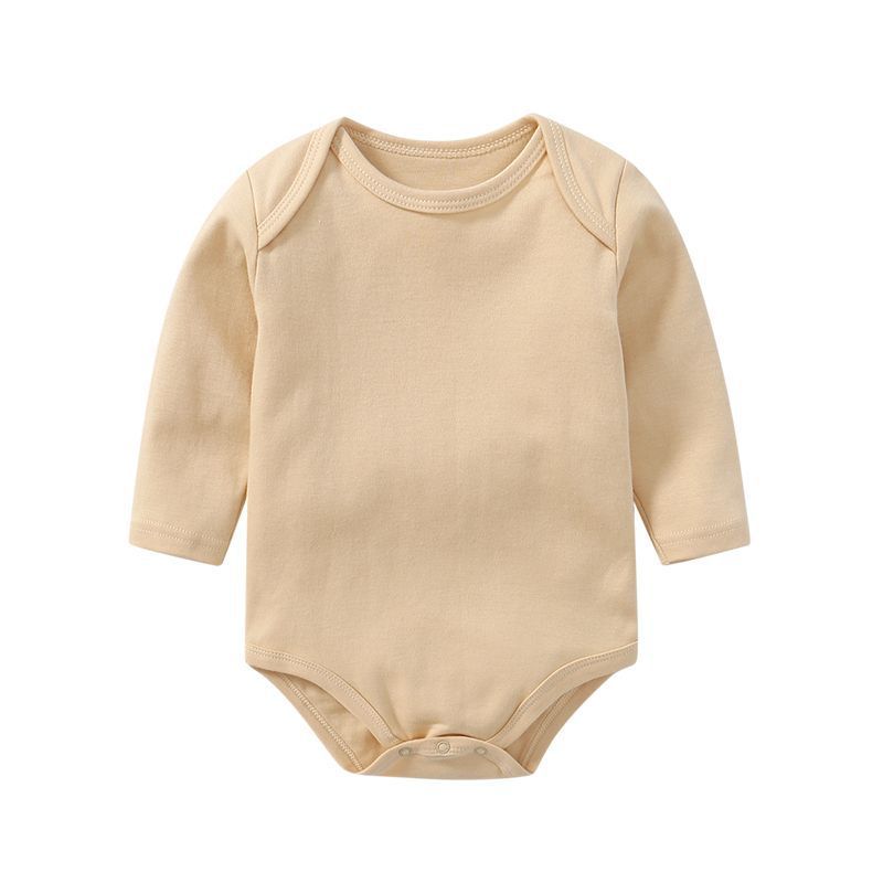 6 Sizes Unisex Baby Long Sleeve Bodysuits Solid Color