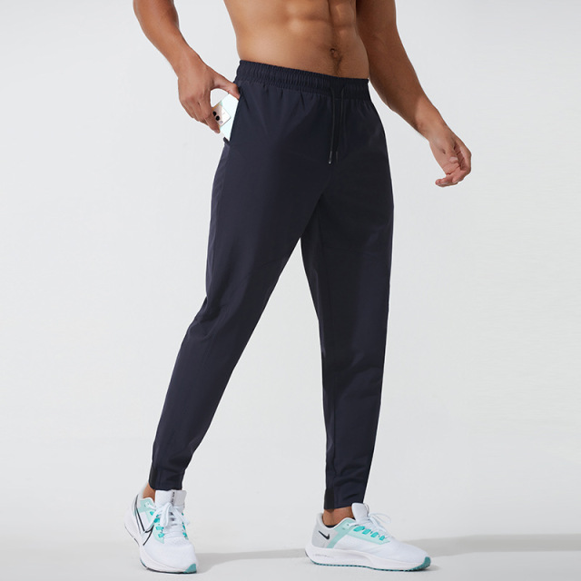 Men's Sweatpants with Side Pockets Back Zipper Pockets Stretchy Ankle Cuffs Joggers