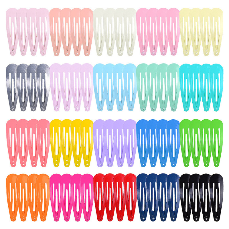 2 Inch Barrettes Women Metal Snap Hair Clips Multi-color Coated Craft