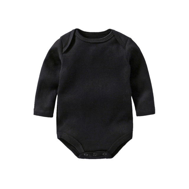 6 Sizes Unisex Baby Long Sleeve Bodysuits Solid Color