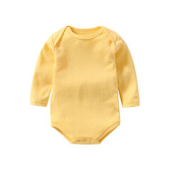 6 Sizes Unisex Baby Long Sleeve Bodysuits Solid Color