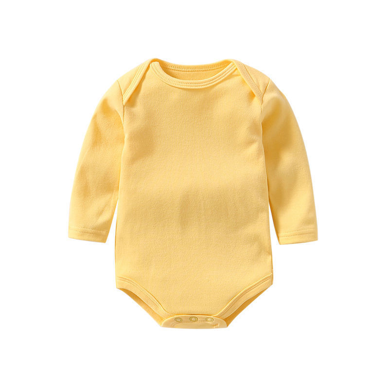 6 Sizes Unisex Baby Long Sleeve Bodysuits Solid Color
