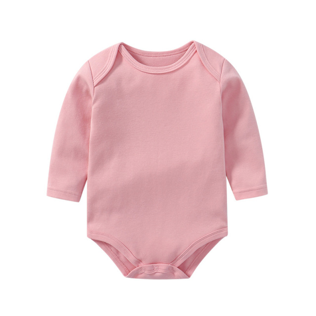 6 Sizes Unisex Baby Long Sleeve Bodysuits Solid Color