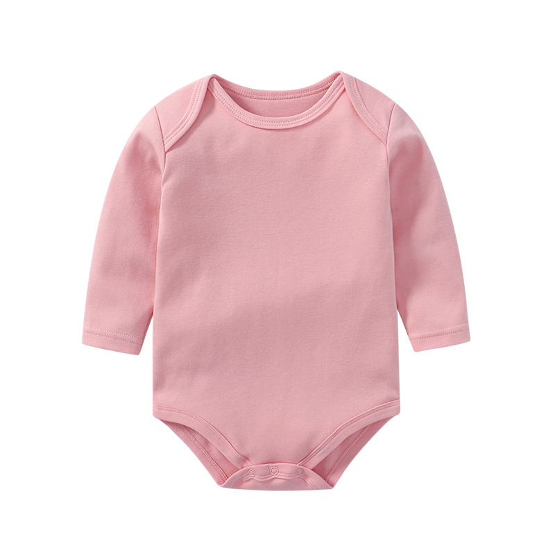6 Sizes Unisex Baby Long Sleeve Bodysuits Solid Color