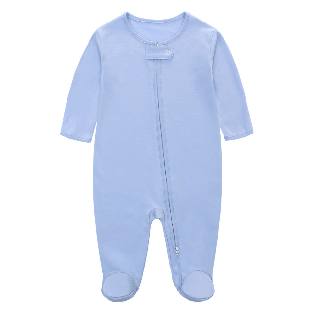 4 Sizes Baby Footie Pajama Long Sleeve Bodysuits Zipper
