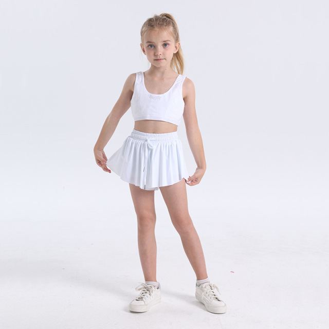 Girls 2 in 1 Butterfly Shorts Flowy Athletic Elastic Waist with Pockets
