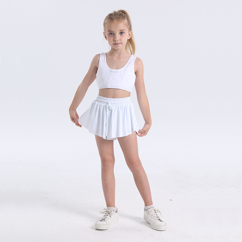 Girls 2 in 1 Butterfly Shorts Flowy Athletic Elastic Waist with Pockets