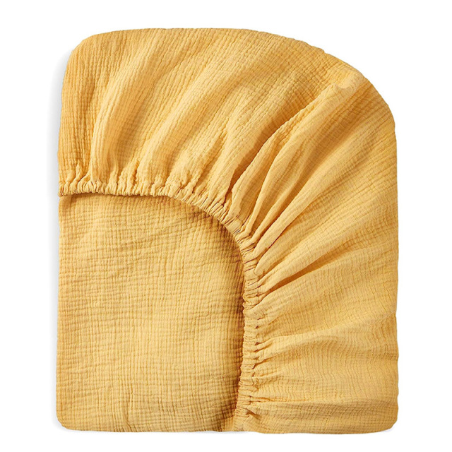Muslin Crib Fitted Sheets Neutral Mattress Protector for Toddler Baby Girls Boys