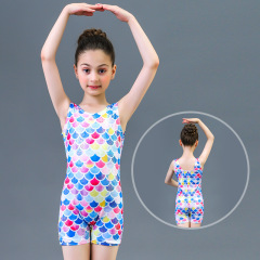 Girls Gymnastics Leotards Dance Unitards with Shorts Unicorn Mermaid Seashell