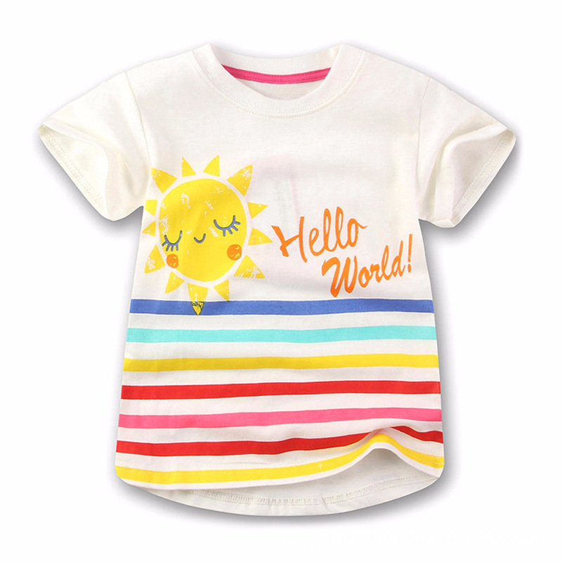 Girls Tees Short Sleeve Crewneck Graphic T-Shirts Kids Tops