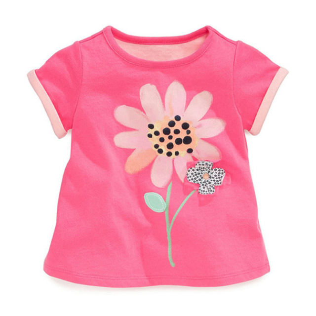Girls Tees Short Sleeve Crewneck Graphic T-Shirts Kids Tops