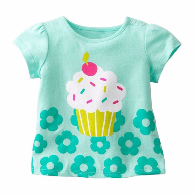 Girls Tees Short Sleeve Crewneck Graphic T-Shirts Kids Tops