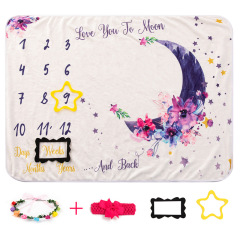 Flower Moon Right with Wreath Headband Frame