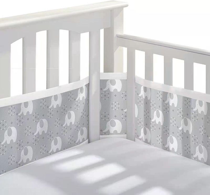 Baby Breathable Mesh Crib Liner 2 Panels Fresh Breathing Four Seasons Bedding
