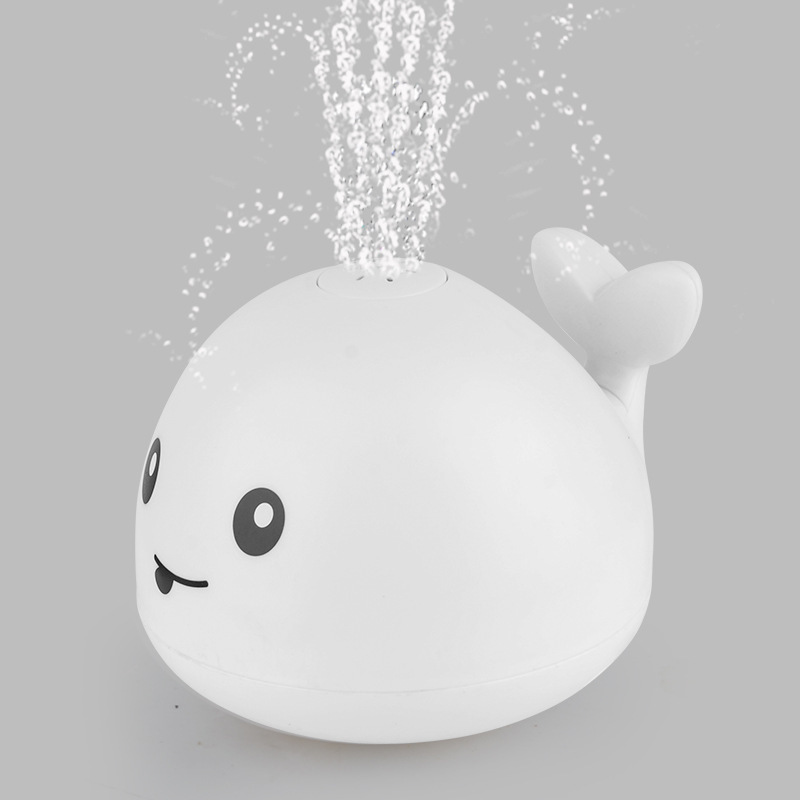 Baby Whale Bath Toys Fountain Water Table Spray Sprinkler LED Lights