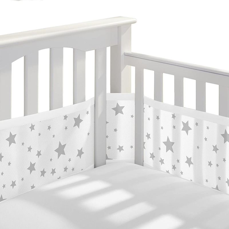 Baby Breathable Mesh Crib Liner 2 Panels Fresh Breathing Four Seasons Bedding