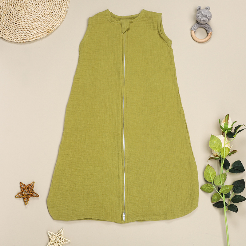 Baby Summer Breathable Cotton Wearable Blanket Sleep Suit with Zipper