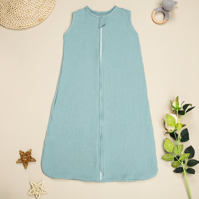 Baby Summer Breathable Cotton Wearable Blanket Sleep Suit with Zipper