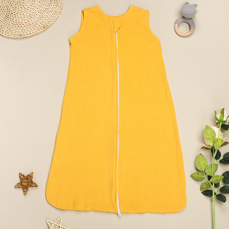 Baby Summer Breathable Cotton Wearable Blanket Sleep Suit with Zipper
