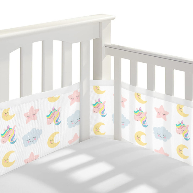 Baby Breathable Mesh Crib Liner 2 Panels Fresh Breathing Four Seasons Bedding