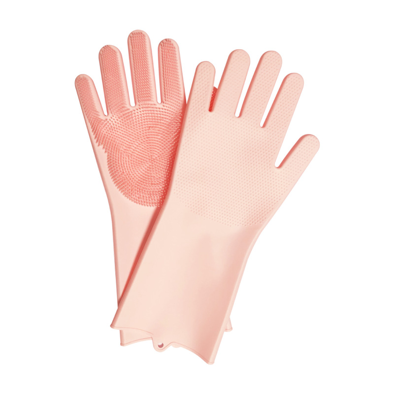Pet Silicone Non-Slip Bath Gloves with High-Density Teeth Grooming Hanging Hole